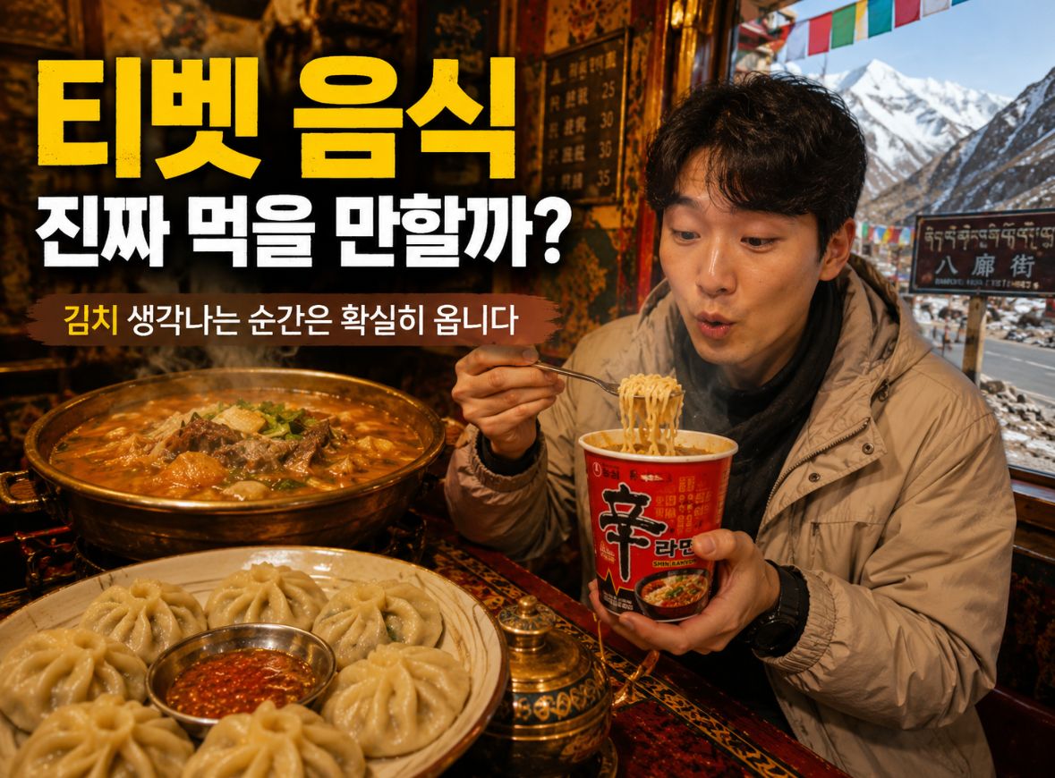 티벳 음식은 단순한 미식 여행 음식이 아니라 고산 환경에서 살아가기 위해 발전한 생활 음식에 가깝습니다. 모모, 뚝바, 버터티, 야크 고기까지 실제 여행자 시선으로 정리한 현실적인 티벳 음식 적응기와 여행 준비 팁을 확인해보세요.