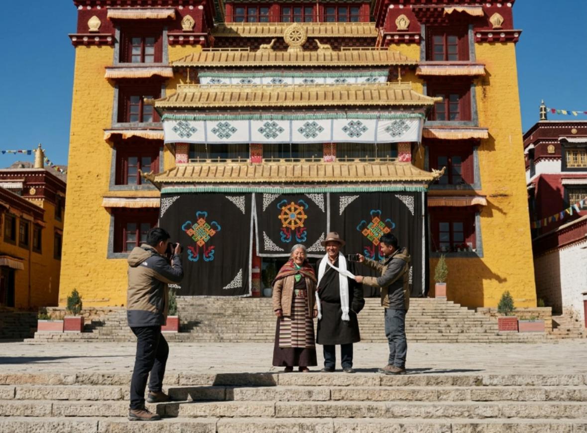 长青春科尔寺 청춘의 긴 여정을 상징하는 과르 사원의 전경
