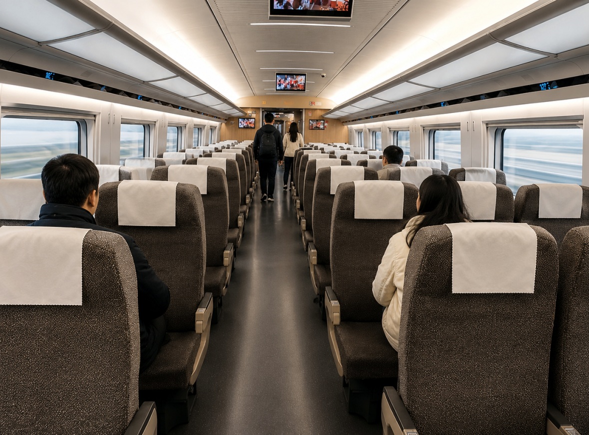 highspeed train interior passengers 티벳여행 전문 현지여행사